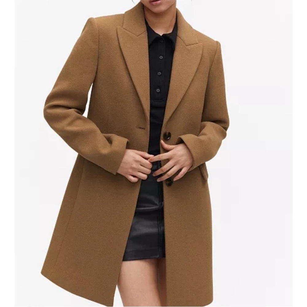 Mango Wool Blend Trench Coat
